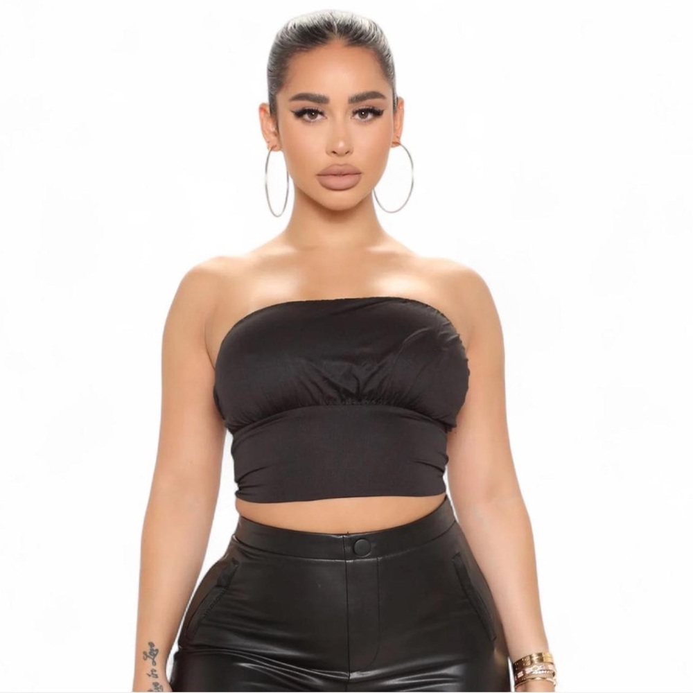 Fashion Nova Sweet But Don’t Play Double Lined Top Black Size Small